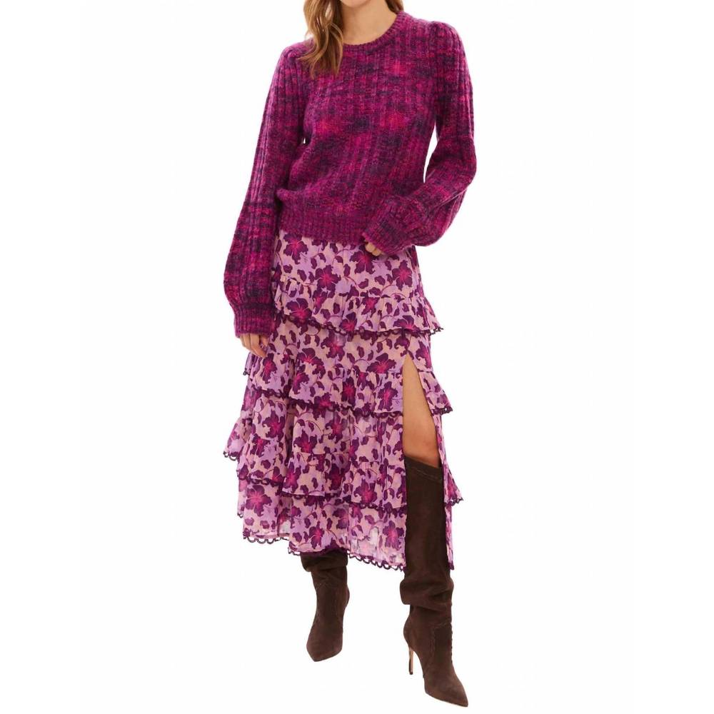 NEW ALLISON NEW YORK waverly knit sweater in pink spacedye